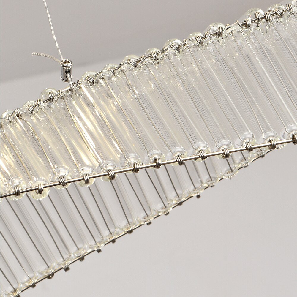 Ribbon Design Modern Chandelier For Dining Room Luxury Island Hanging Glass Lamp Led Light Fixture - Greensu Home Decor