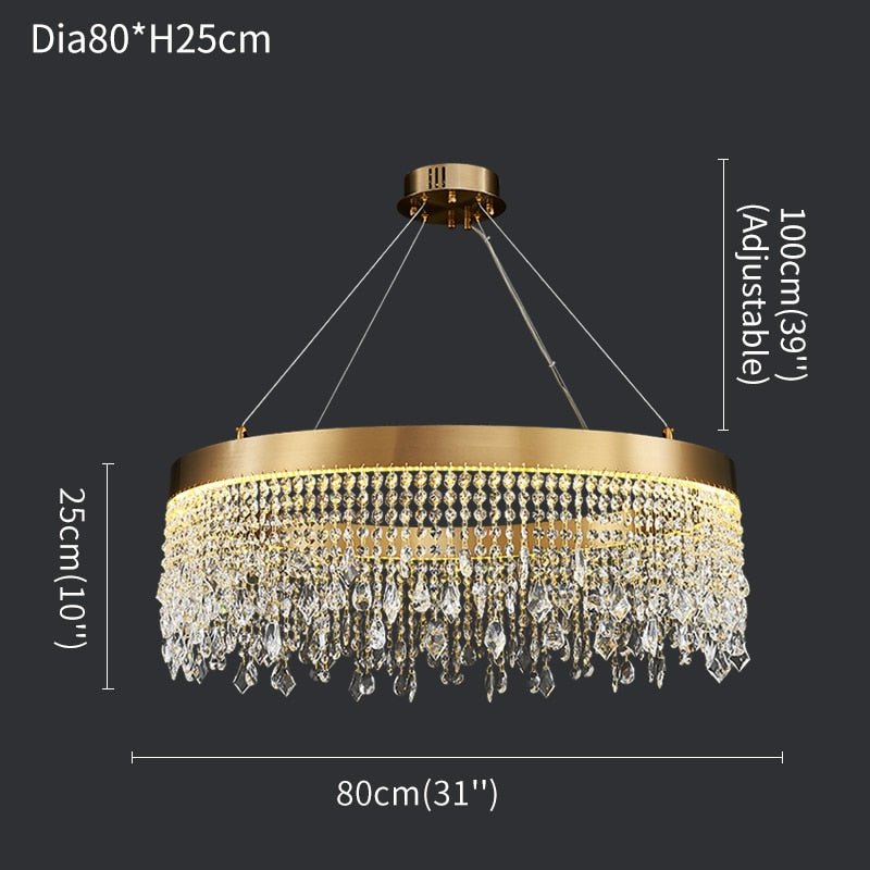 Round Oval Rectangular Chandelier For Living Room Bedroom