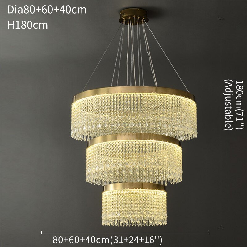 Round Oval Rectangular Chandelier For Living Room Bedroom