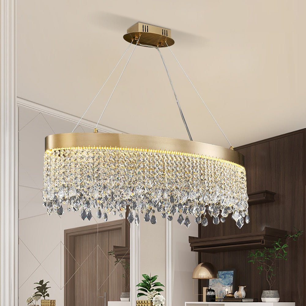 Round Oval Rectangular Chandelier For Living Room Bedroom