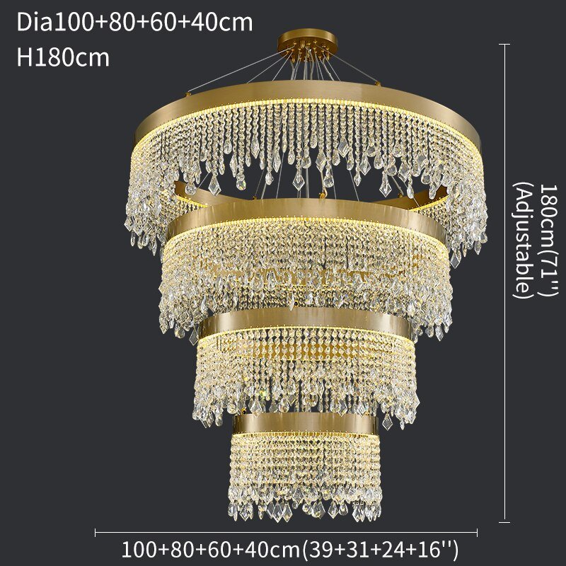 Round Oval Rectangular Chandelier For Living Room Bedroom