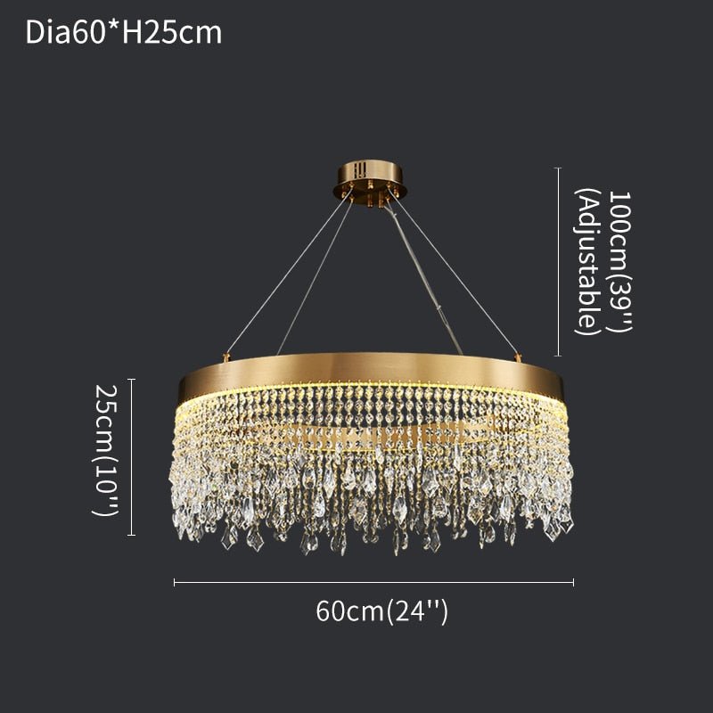 Round Oval Rectangular Chandelier For Living Room Bedroom