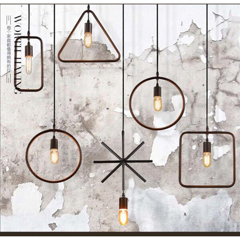 Simple Industrial Metal Structure Lamp Pendant Light For Dining Study Kitchen Island Living Room Suspension Lamp