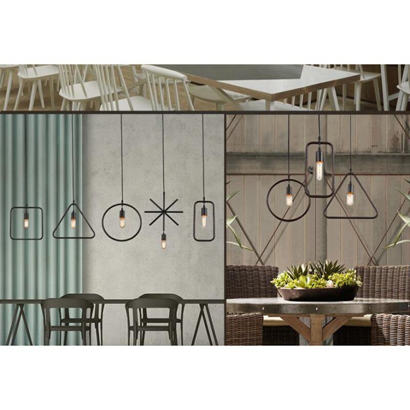 Simple Industrial Metal Structure Lamp Pendant Light For Dining Study Kitchen Island Living Room Suspension Lamp