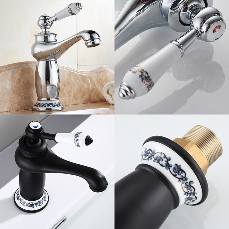 Rubinetto per bagno con finitura bronzo antico monocomando Lavabo in ottone Rubinetti in ottone massiccio Miscelatori per acqua Gru per vasca da bagno