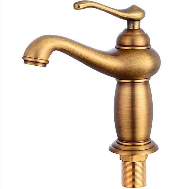 Single Handle Antique Bronze Finish Badezimmer Wasserhahn Messing Waschbecken Waschbecken Massiv Messing Armaturen Wasser Mischer Wasserhähne Bad Kran