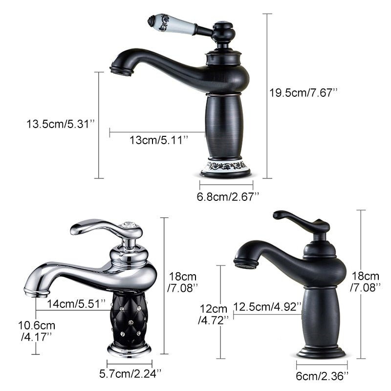 Single Handle Antique Bronze Finish Bathroom Faucet Brass Basin Sink Solid Brass Faucets  Water Mixer Taps Bath Crane