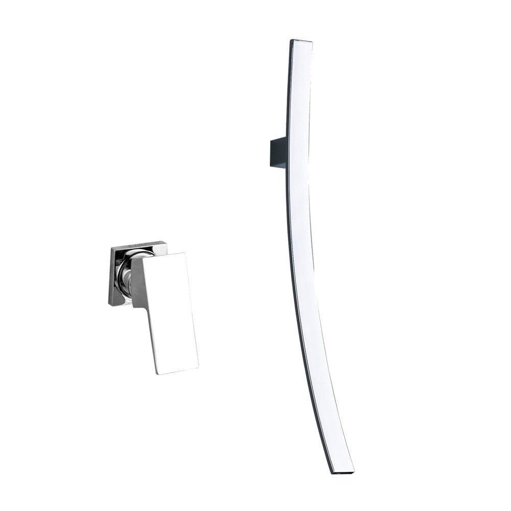 Rubinetto per lavabo a cascata con beccuccio da 70 cm a parete Miscelatore monocomando per bagno cromato Rubinetto per lavabo a scomparsa Torneira