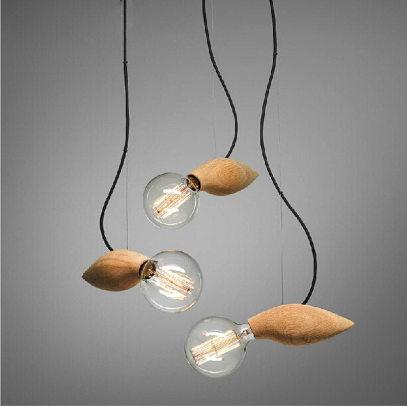 Wood Kitchen Pendant Light Lustre Modern Nordic Light Living Dining Room Luminaire Loft Hanging Light Fixture Hanglamp